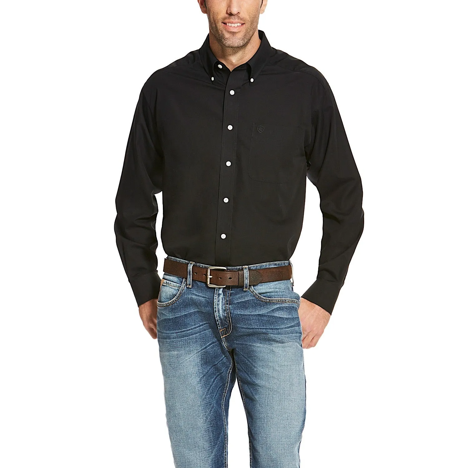 Ariat Men's Wrinkle Free Solid Classic Fit Shirt Black