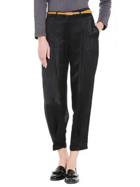 Black Solid Basic Pant With Pockets