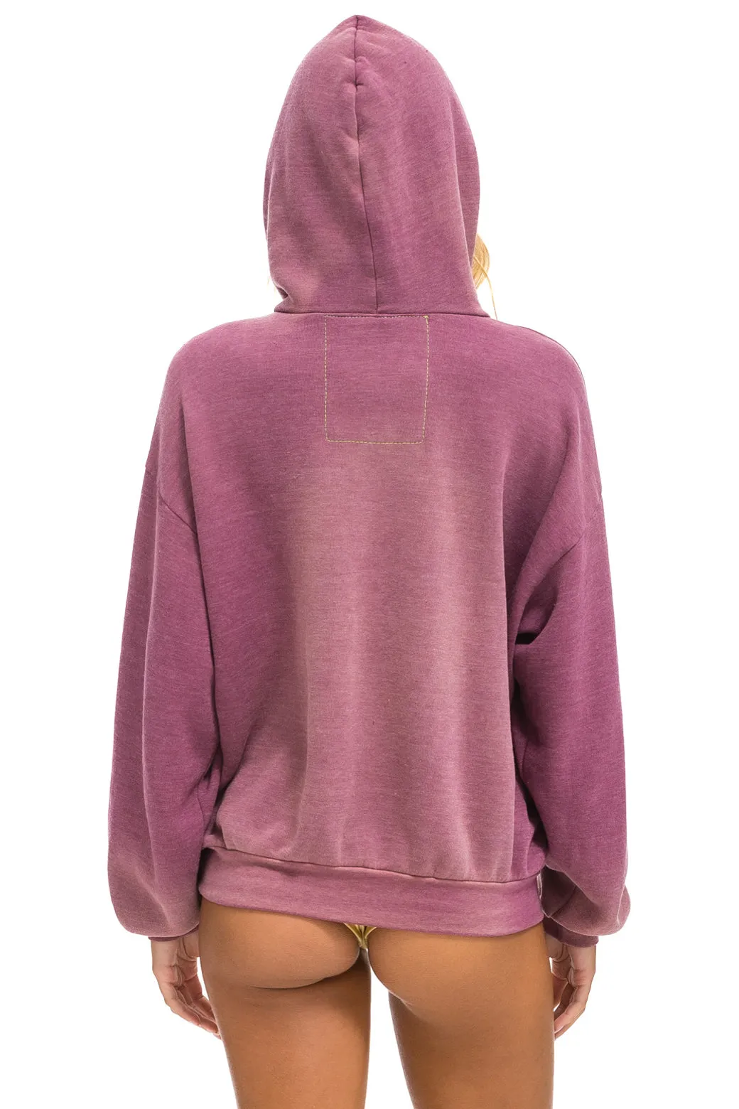 BOLT BULLSEYE PATCH PULLOVER RELAXED HOODIE - FADED BERRY