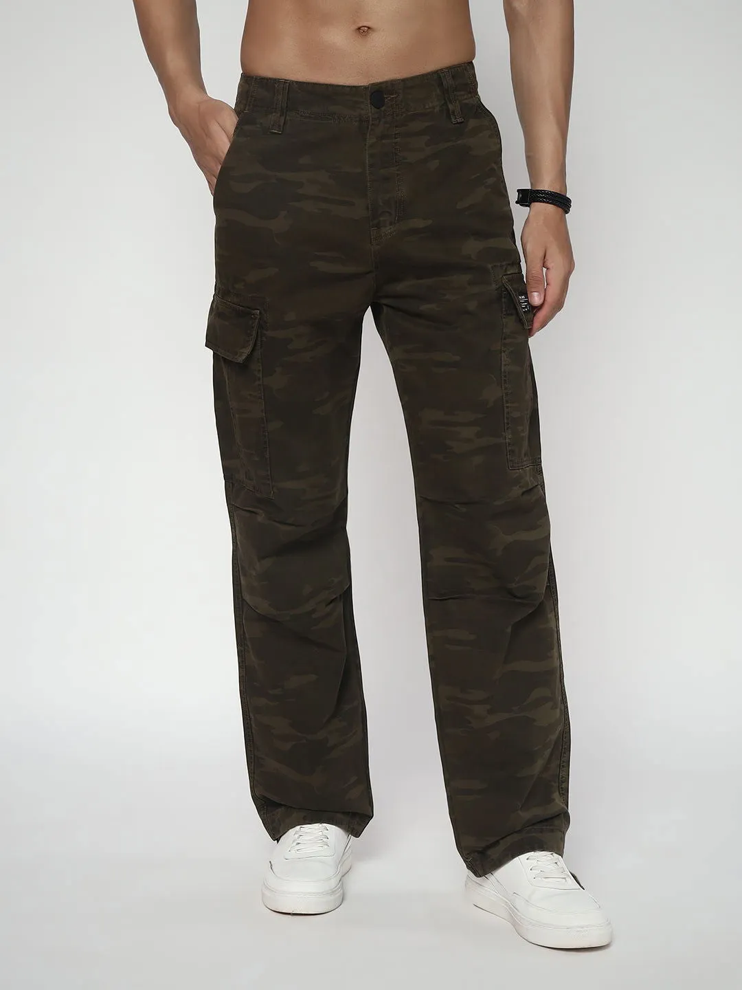 CAMOUFLAGE STRAIGHT FIT CARGO(LOOK ONE)