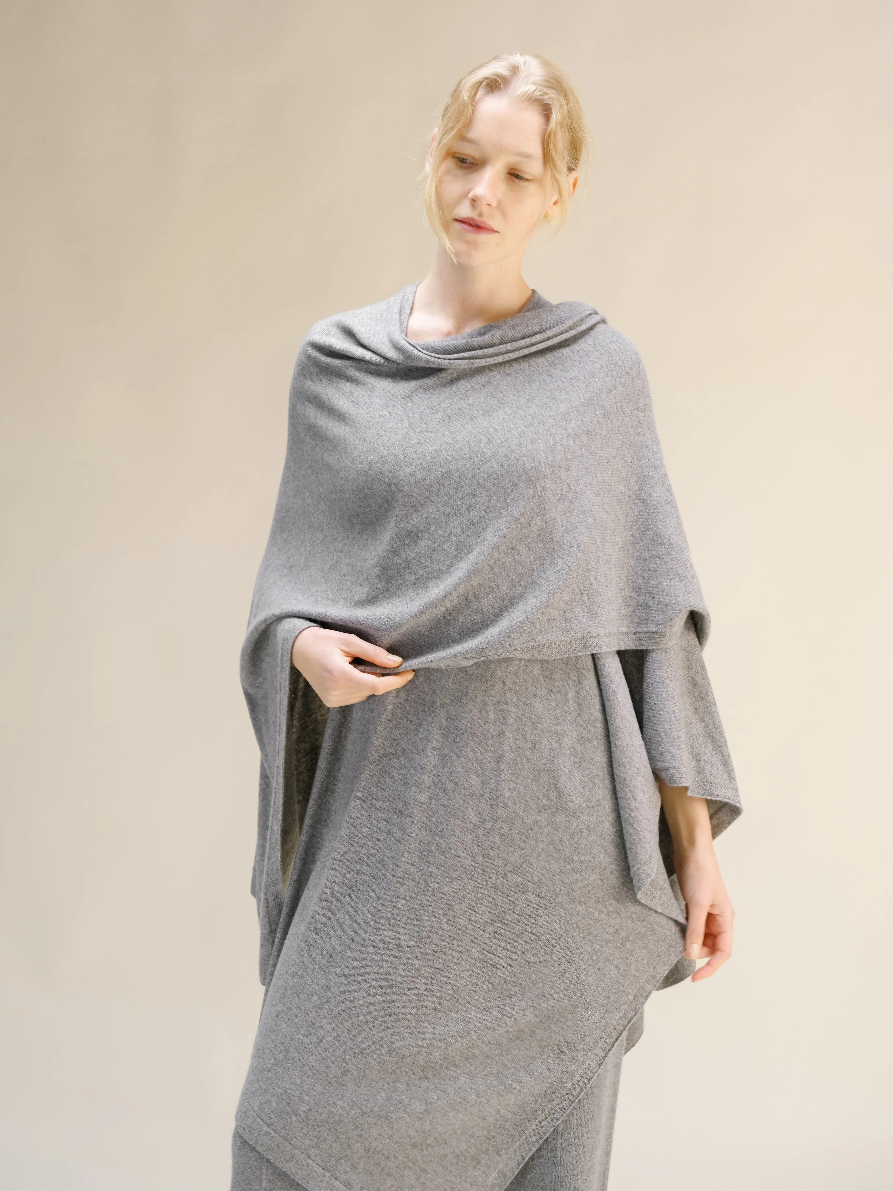 Cashmere Mix Maxi Cape