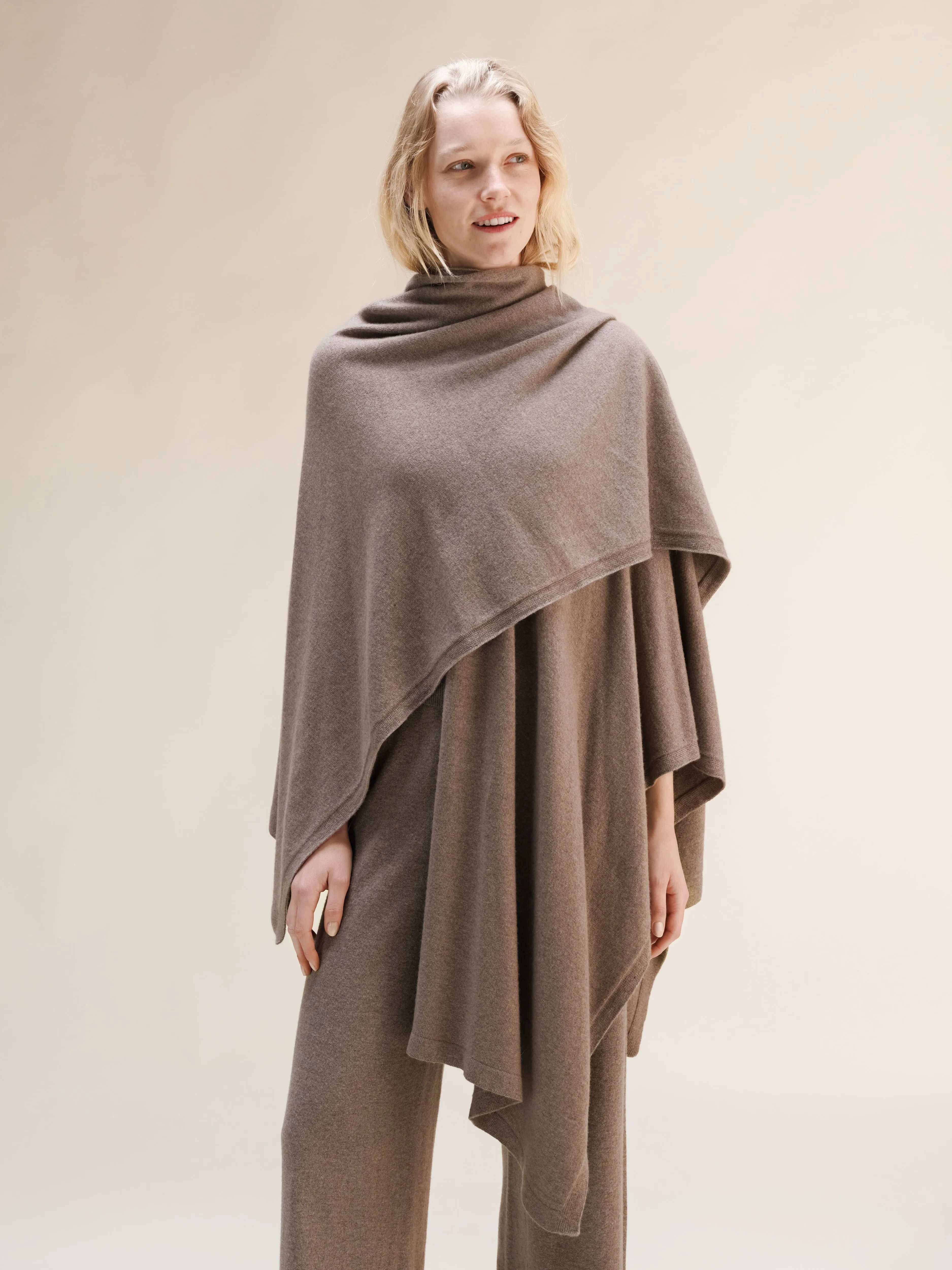 Cashmere Mix Maxi Cape