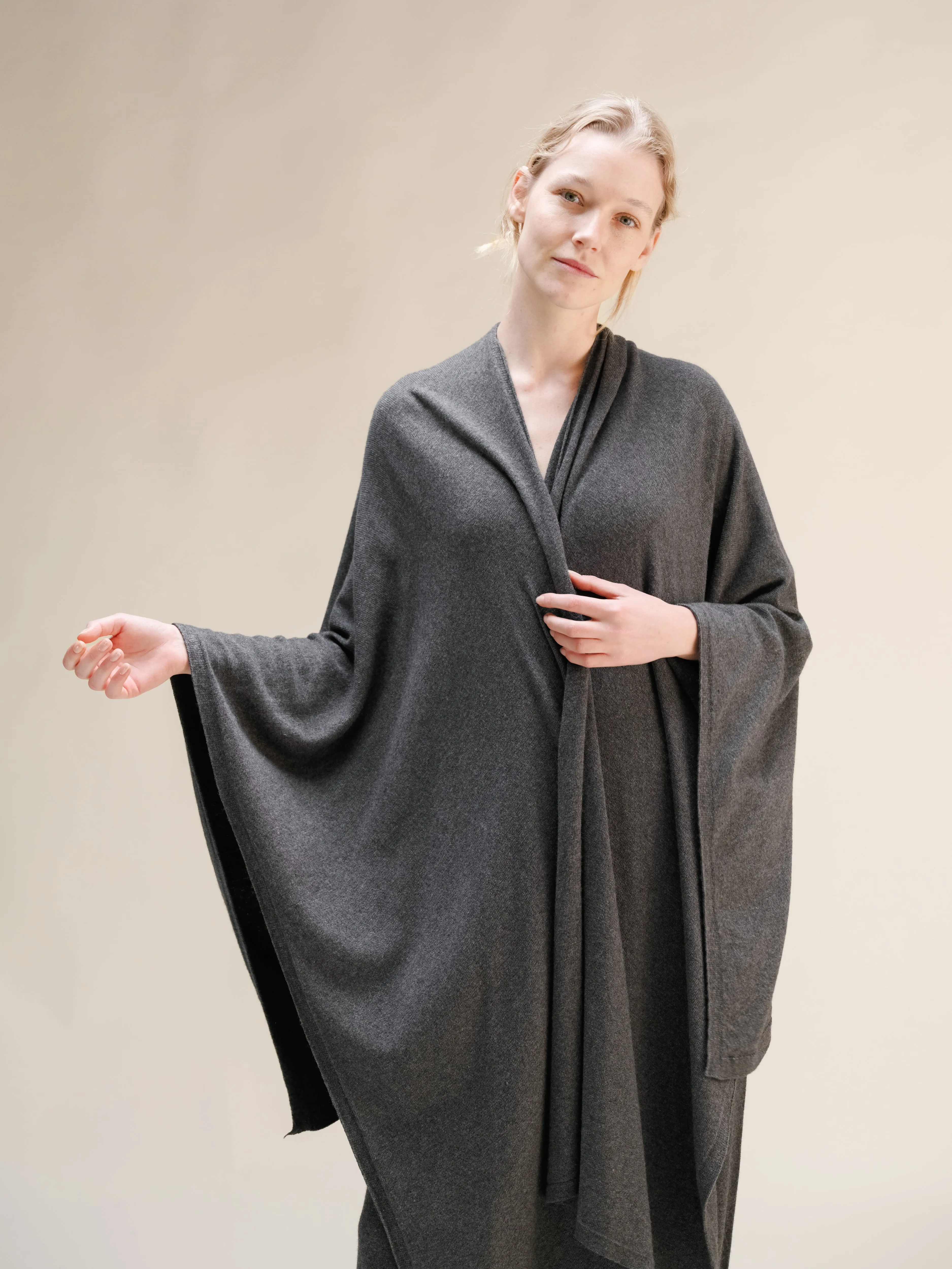 Cashmere Mix Maxi Cape