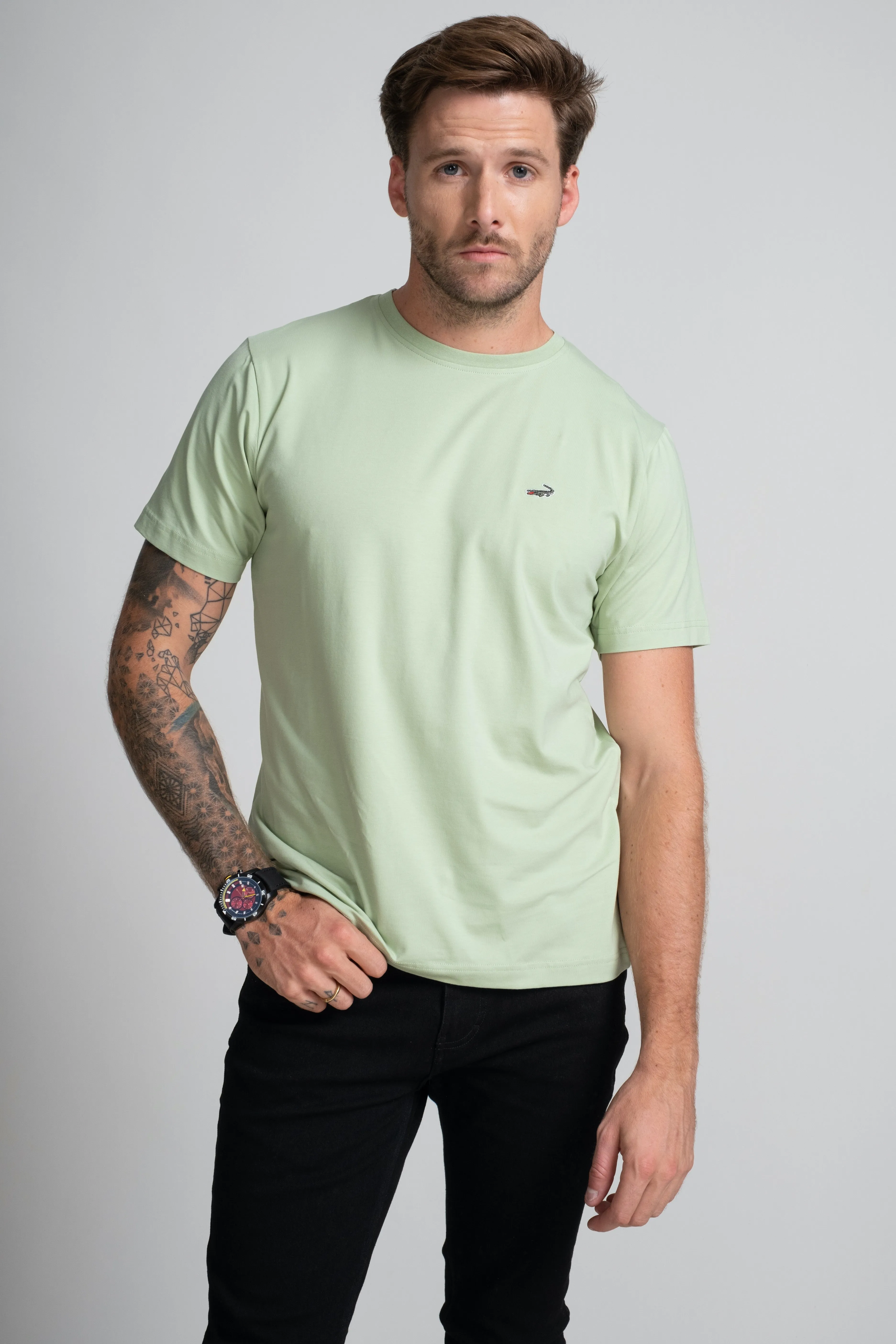 Classic Fit Short sleeves-CasualCrew Neck - Green Meadow