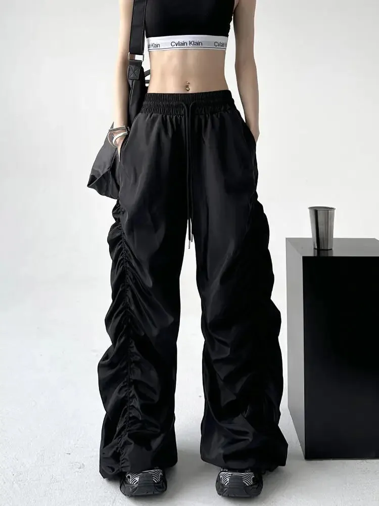 Comfortable Black Baggy High-Waisted Pants for Halloween