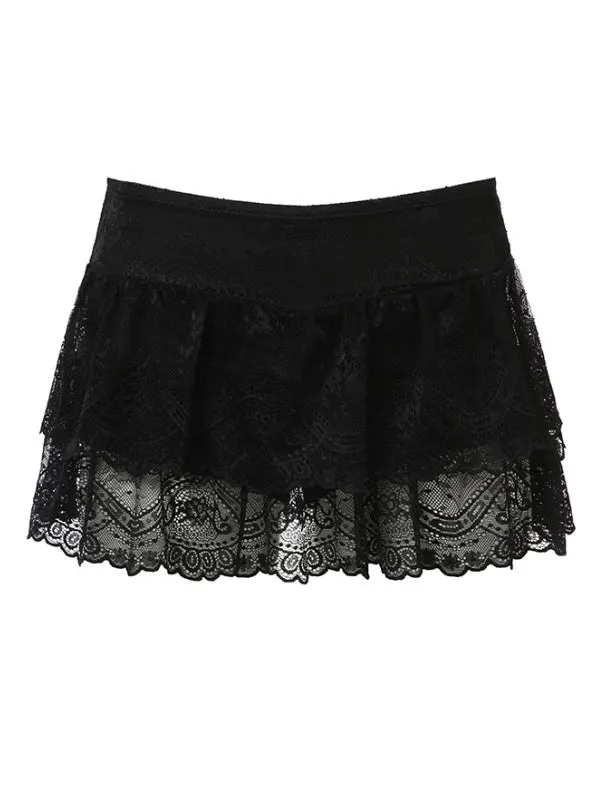 Elegant floral lace skirt