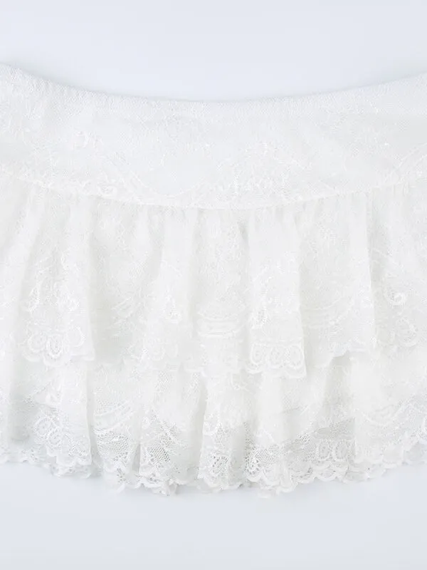 Elegant floral lace skirt