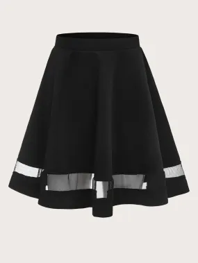 Elegant Plain Sheer High Waist Short Women Skirts