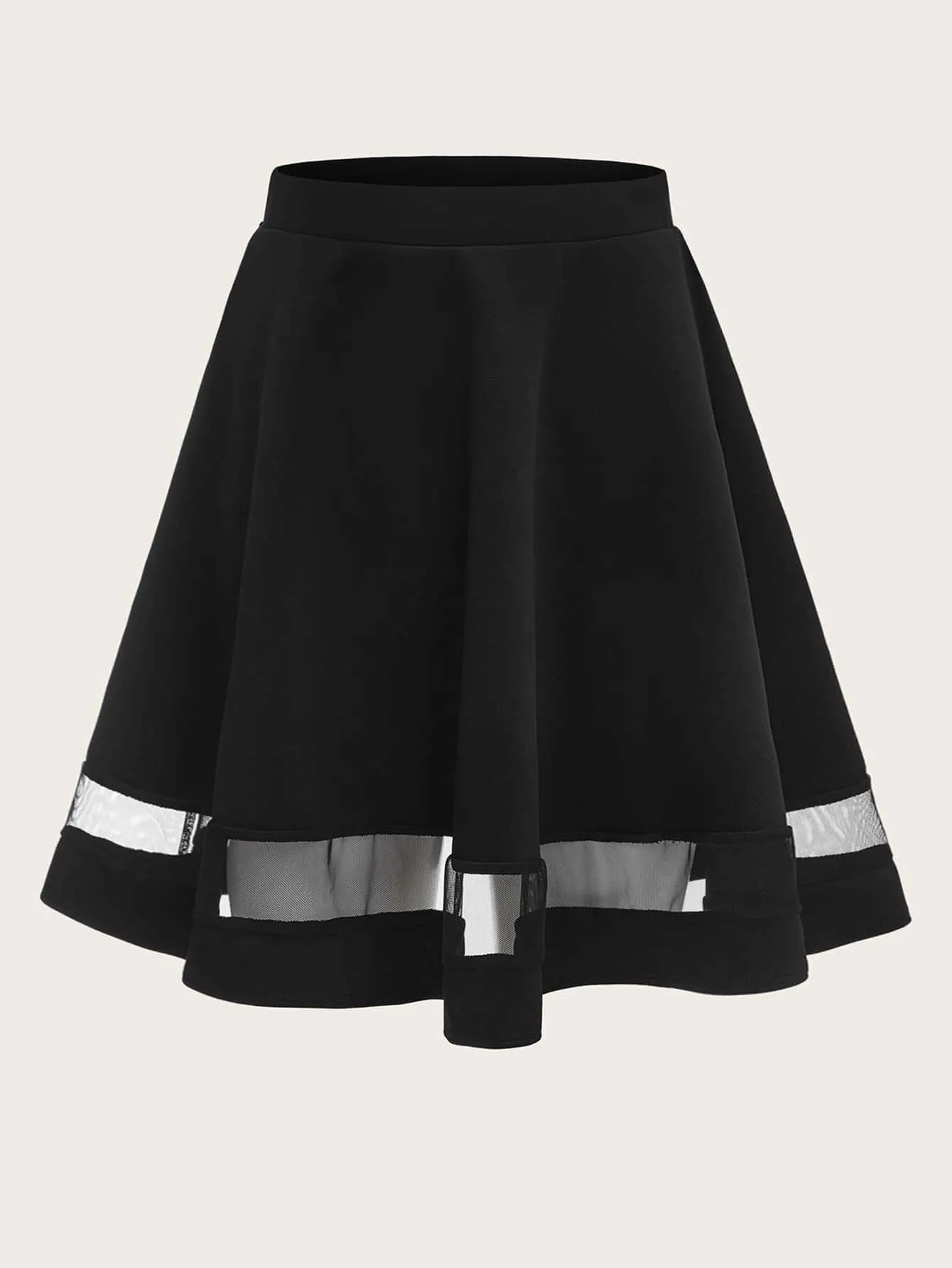 Elegant Plain Sheer High Waist Short Women Skirts