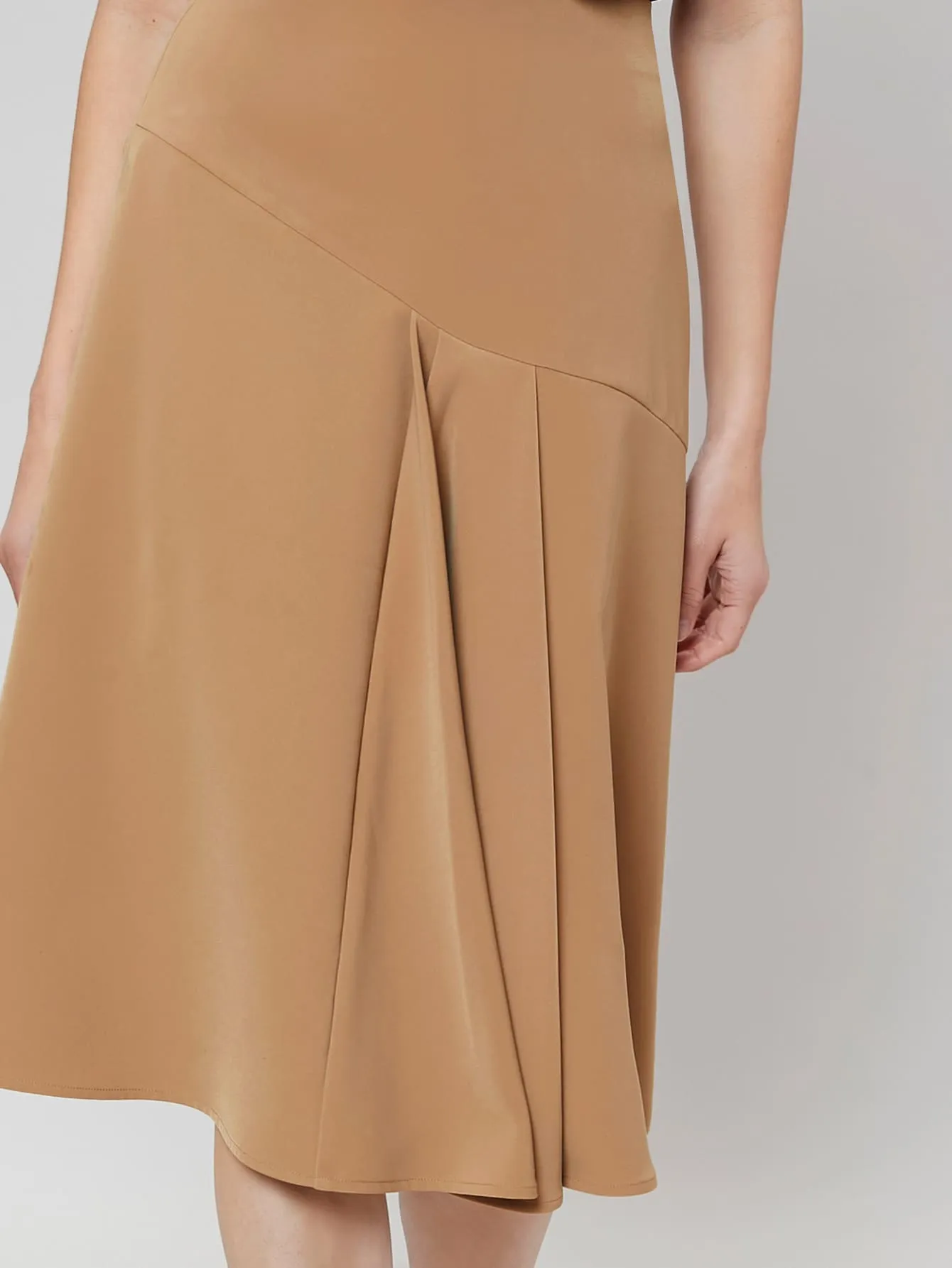 Elegant Plain Zipper High Waist Midi Women Skirt