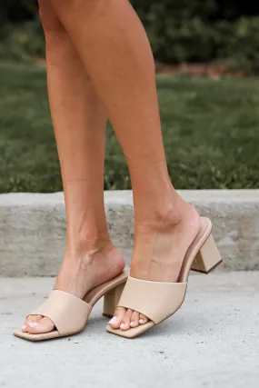 FINAL SALE - Elegant Elevation Nude Slide Heels