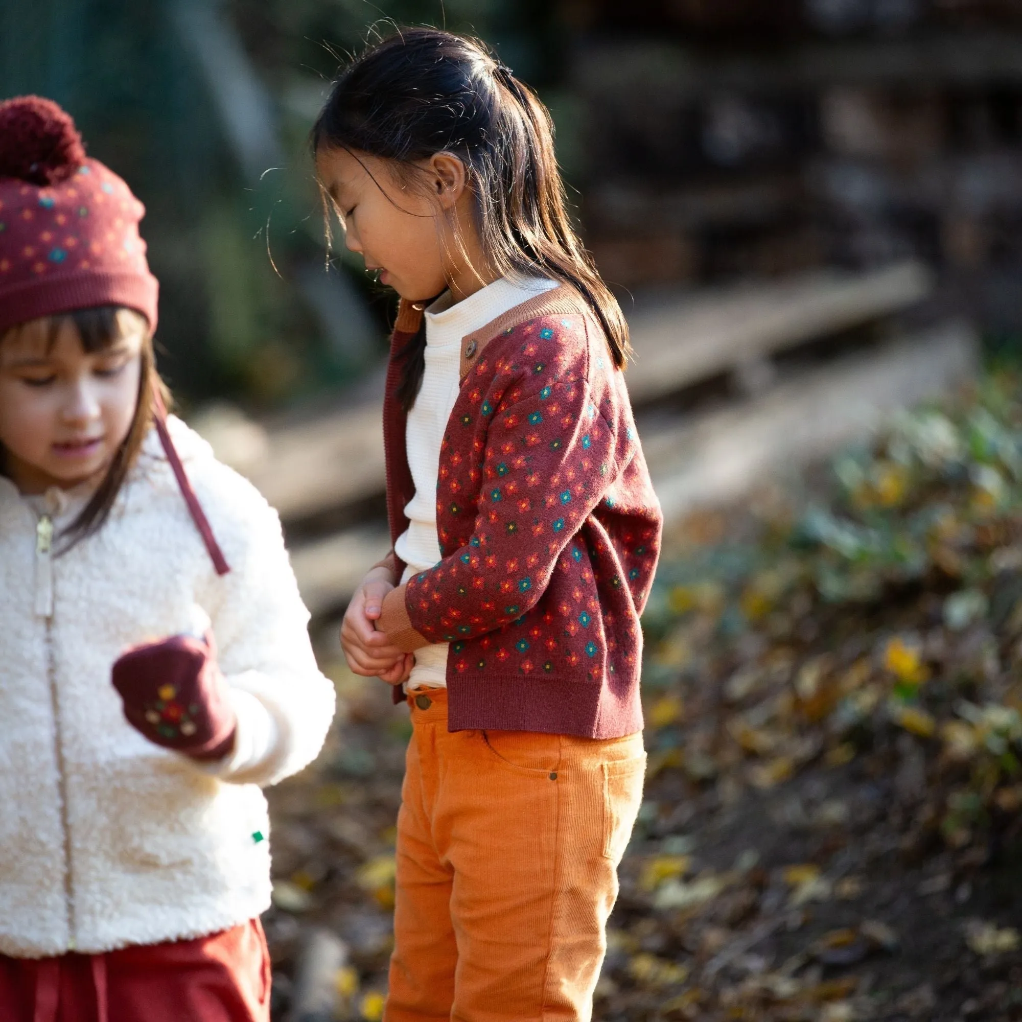 From One To Another Hazelnut Flowers Knitted Cardigan