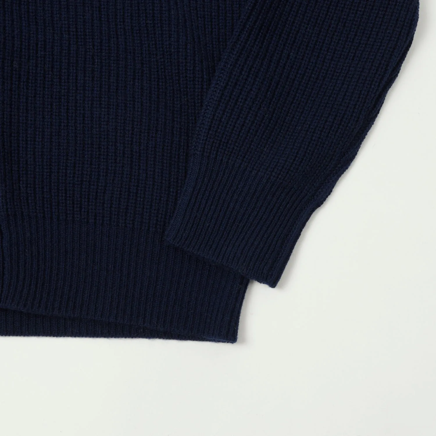 Hartford Cashmere Rib Cardigan - Navy