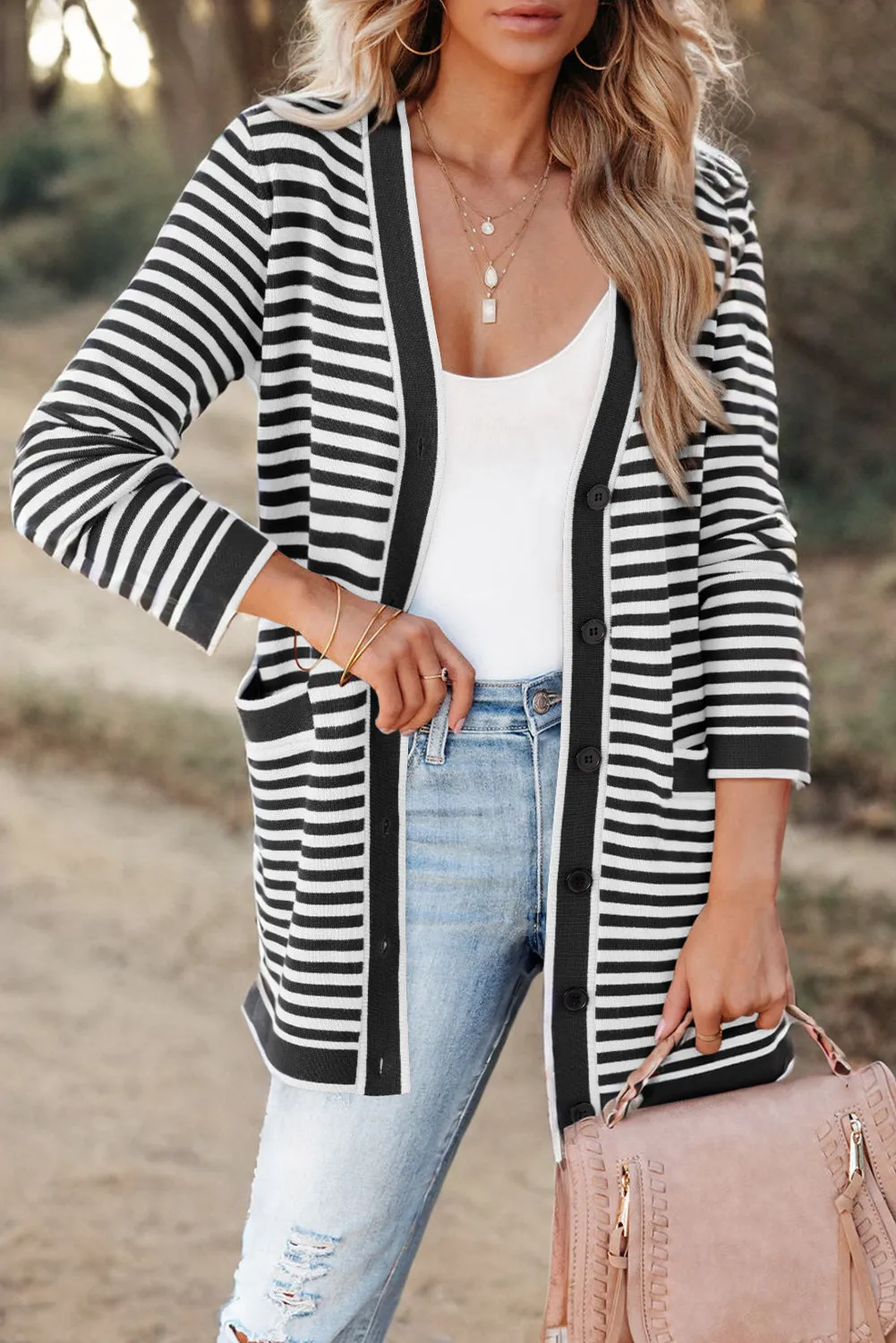 Long Sleeve Button up Tunic Cardigan