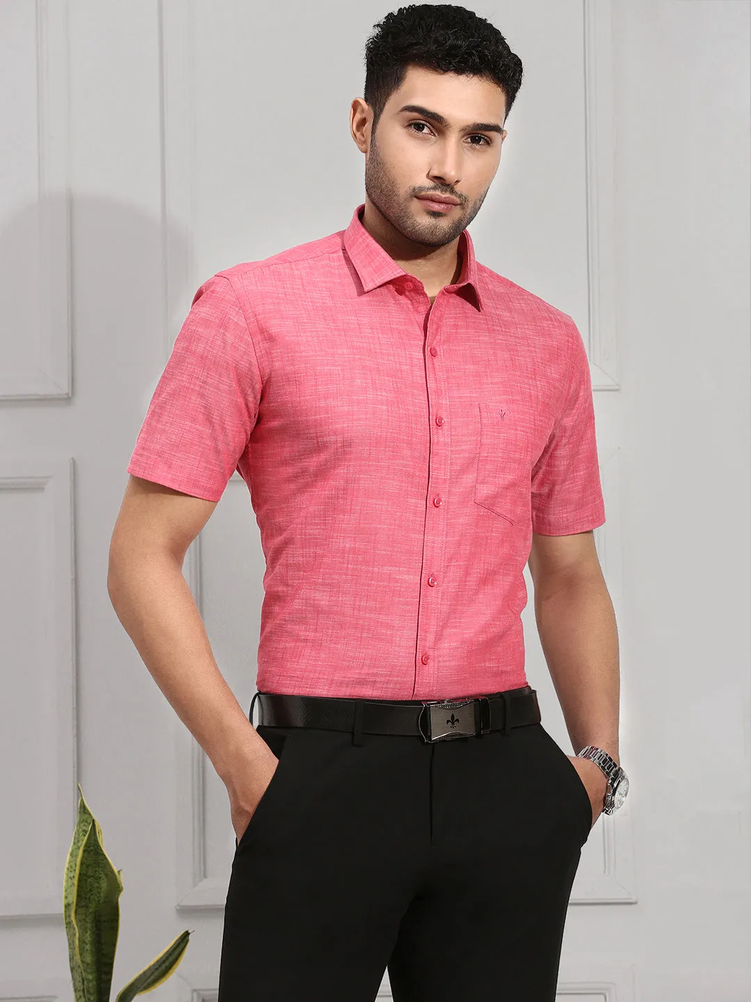 Men 100% Cotton Shirt Pink CL2 GT1