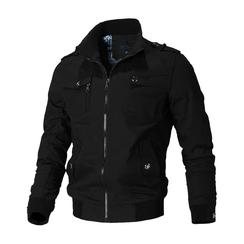 Men's Youth Casual Jackets Trend Stand-up Collar Workwear