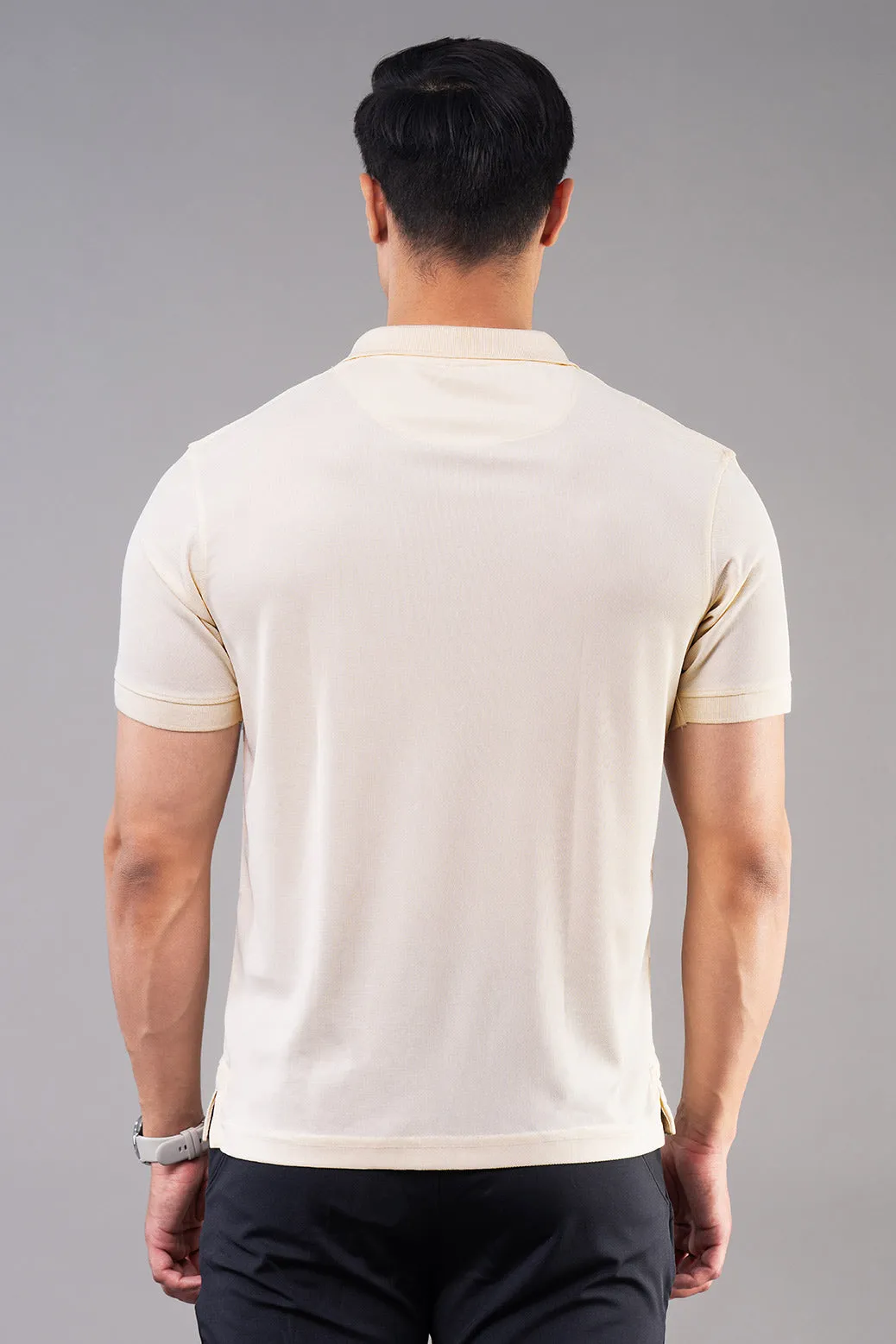 MINIMAL BUZZ CLASSIC POLO T-SHIRTS - CREAM