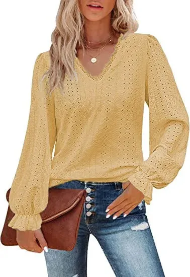 Mirabel - Elegant Lace Patchwork Blouse for Women