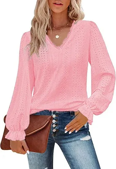 Mirabel - Elegant Lace Patchwork Blouse for Women