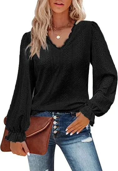 Mirabel - Elegant Lace Patchwork Blouse for Women