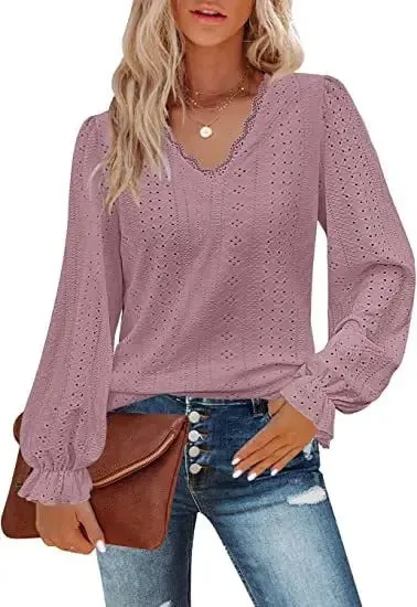 Mirabel - Elegant Lace Patchwork Blouse for Women