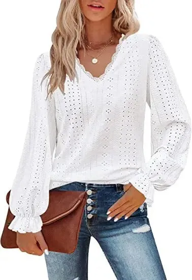 Mirabel - Elegant Lace Patchwork Blouse for Women