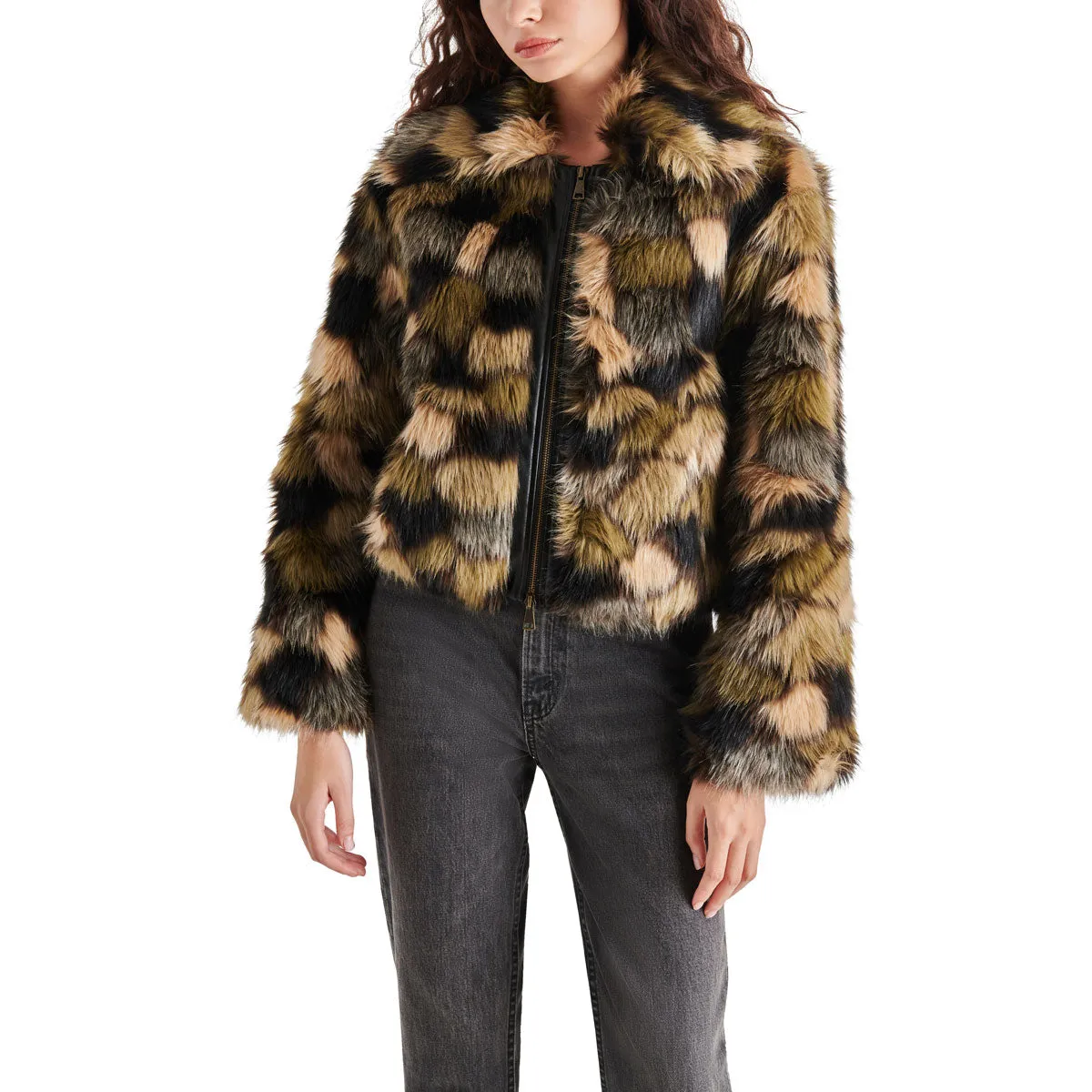 Steve Madden Arlowe Multi-Faux-Fur Jacket