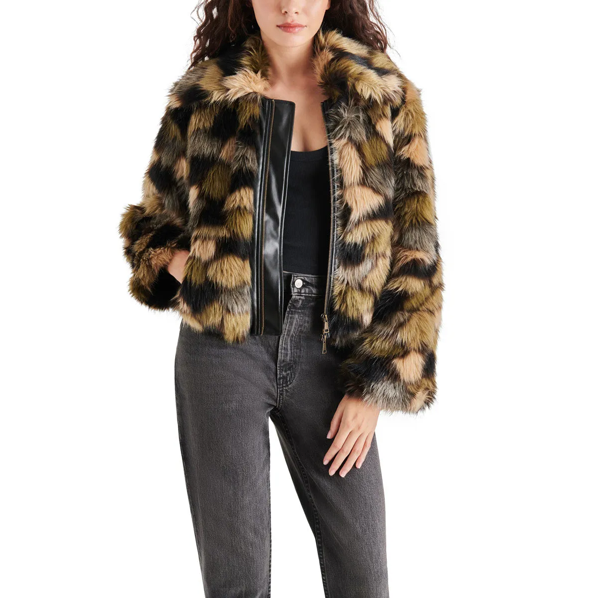 Steve Madden Arlowe Multi-Faux-Fur Jacket