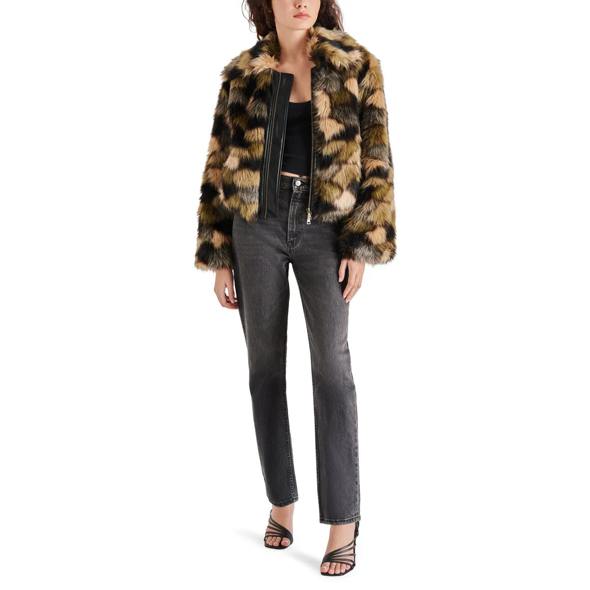 Steve Madden Arlowe Multi-Faux-Fur Jacket