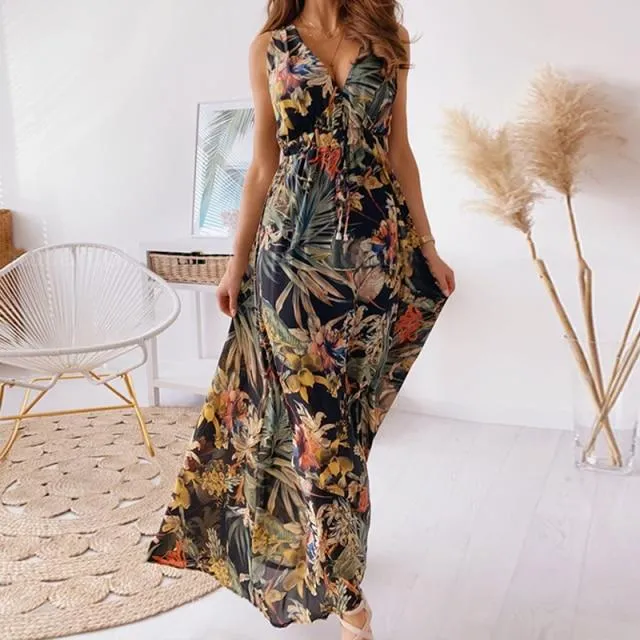 Stylish Floral Long Dress