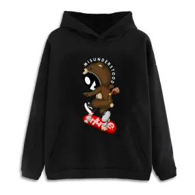 Teddy Hawk Drop Shoulder Black Pullover Hoodie