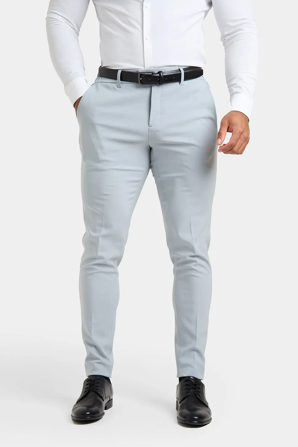 True Athletic Fit Tech Suit Pants in Light Grey